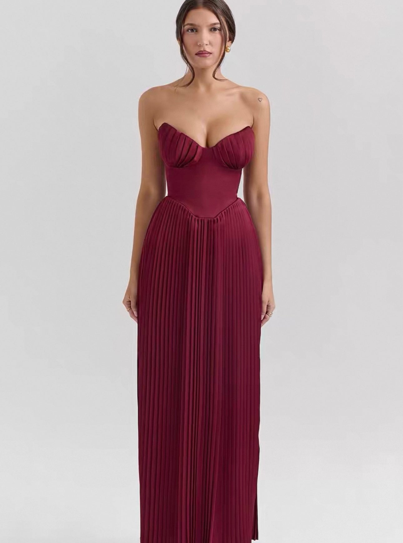 Ocean Beauty French Shell-shaped Bra Skirt Sexy and Elegant Pleated Long Dress Dress