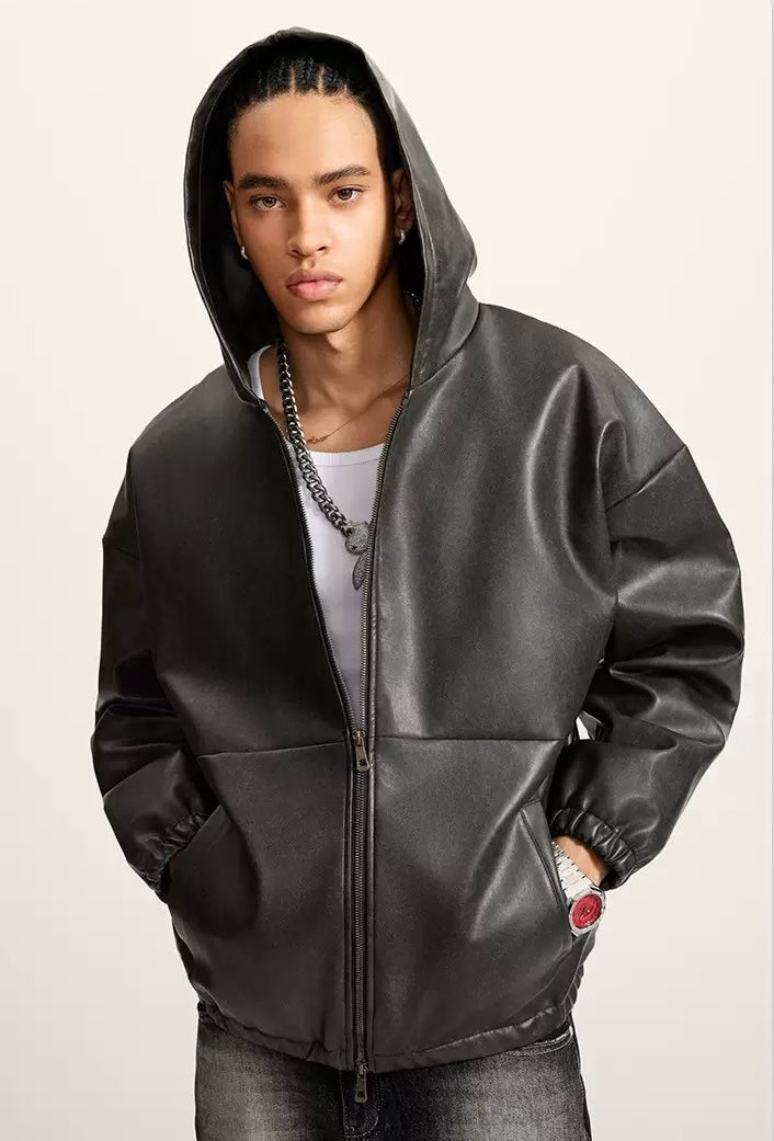 Men’s Autumn/Winter Leather Jacket – Black, Army Green & Brown | OOTD