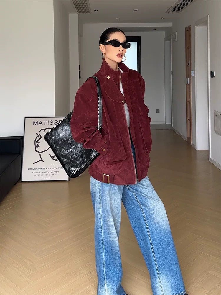 Burgundy Corduroy Jacket – Cozy Fall/Winter Essential