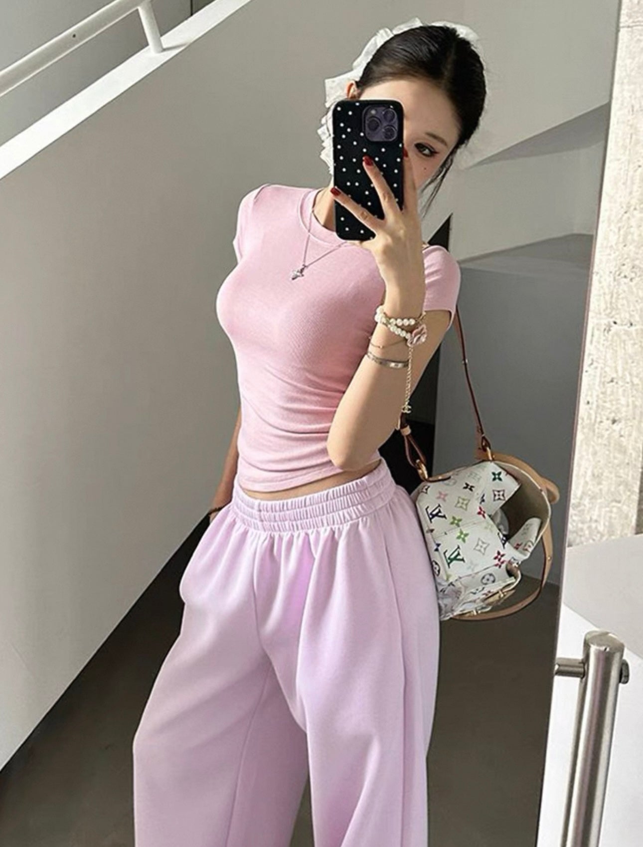 Pink oversized comfy sweatpants