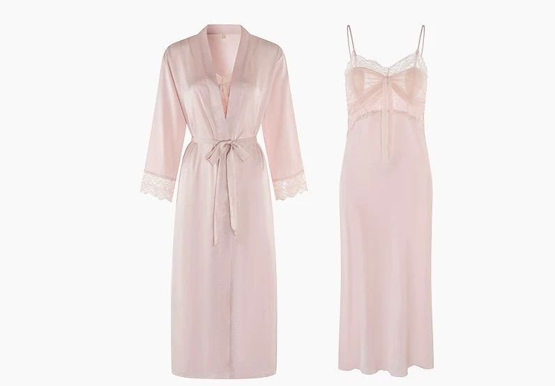 Long suspender silk  nightgown nightgown and night dress summer luxury night wear