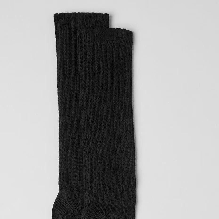 Unisex Cozy Ribbed Crew Socks – White, Black, Brown & Grey