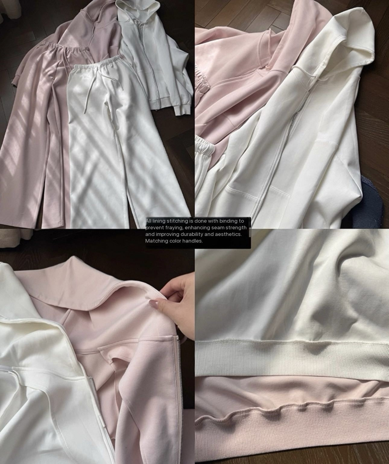 Airport Chic Tracksuit Set – Pink & White