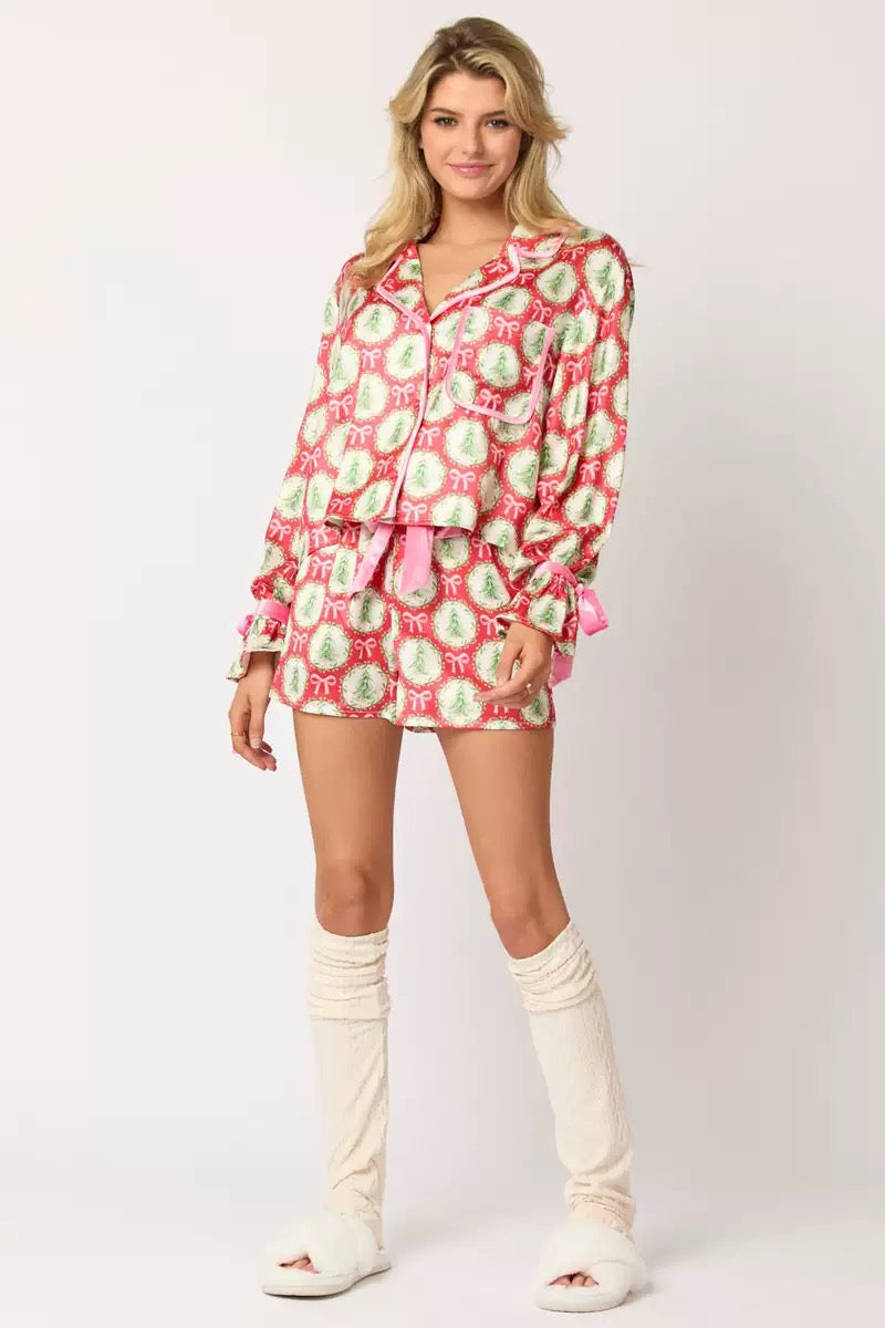 Holiday Ribbon & Santa Pajama Set – Hazel Curated Christmas Edition