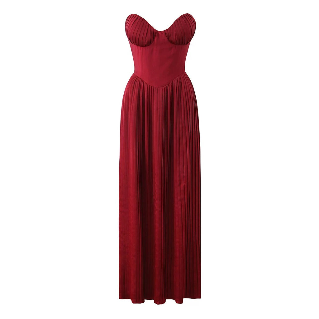 Ocean Beauty French Shell-shaped Bra Skirt Sexy and Elegant Pleated Long Dress Dress