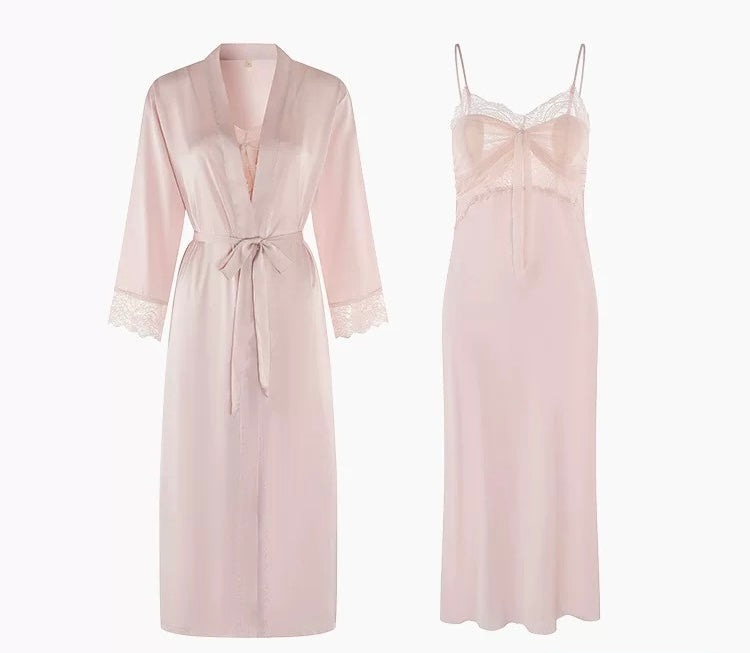 Long suspender silk  nightgown nightgown and night dress summer luxury night wear
