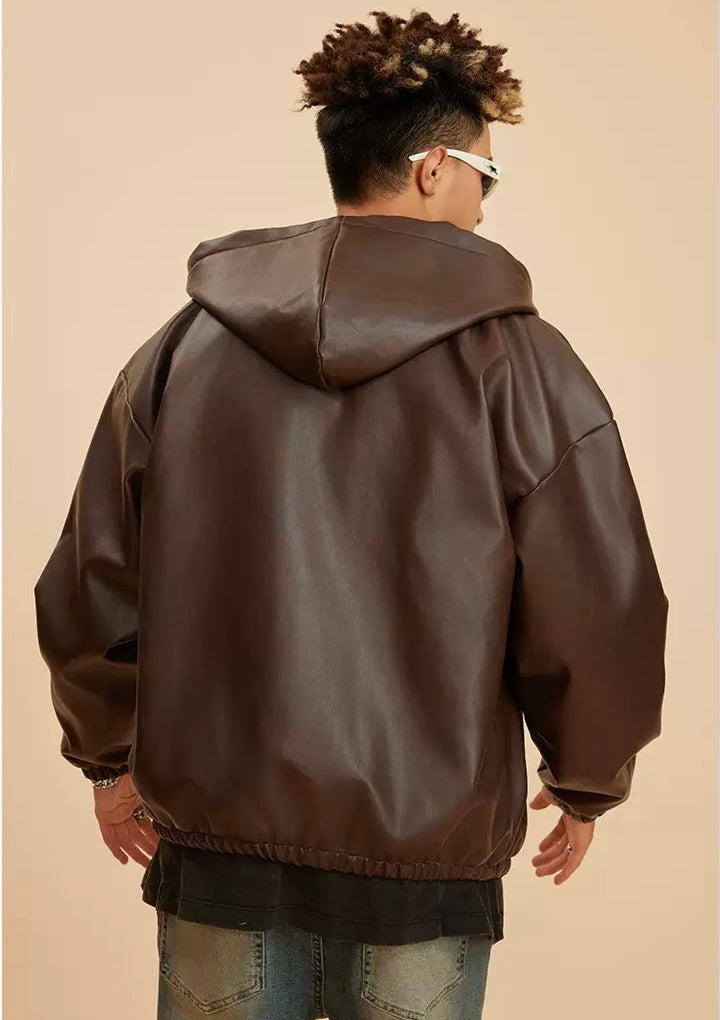 Men’s Autumn/Winter Leather Jacket – Black, Army Green & Brown | OOTD