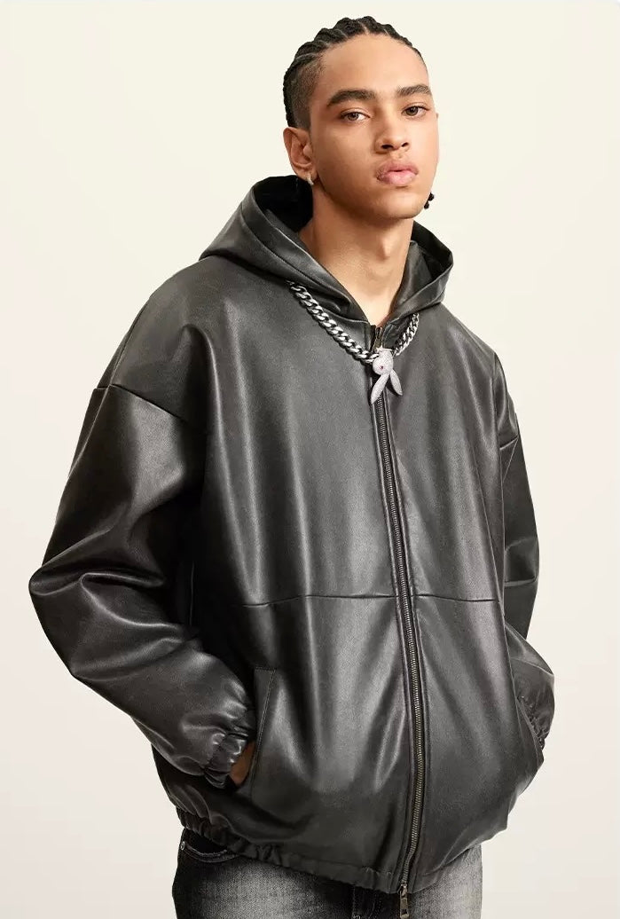 Men’s Autumn/Winter Leather Jacket – Black, Army Green & Brown | OOTD