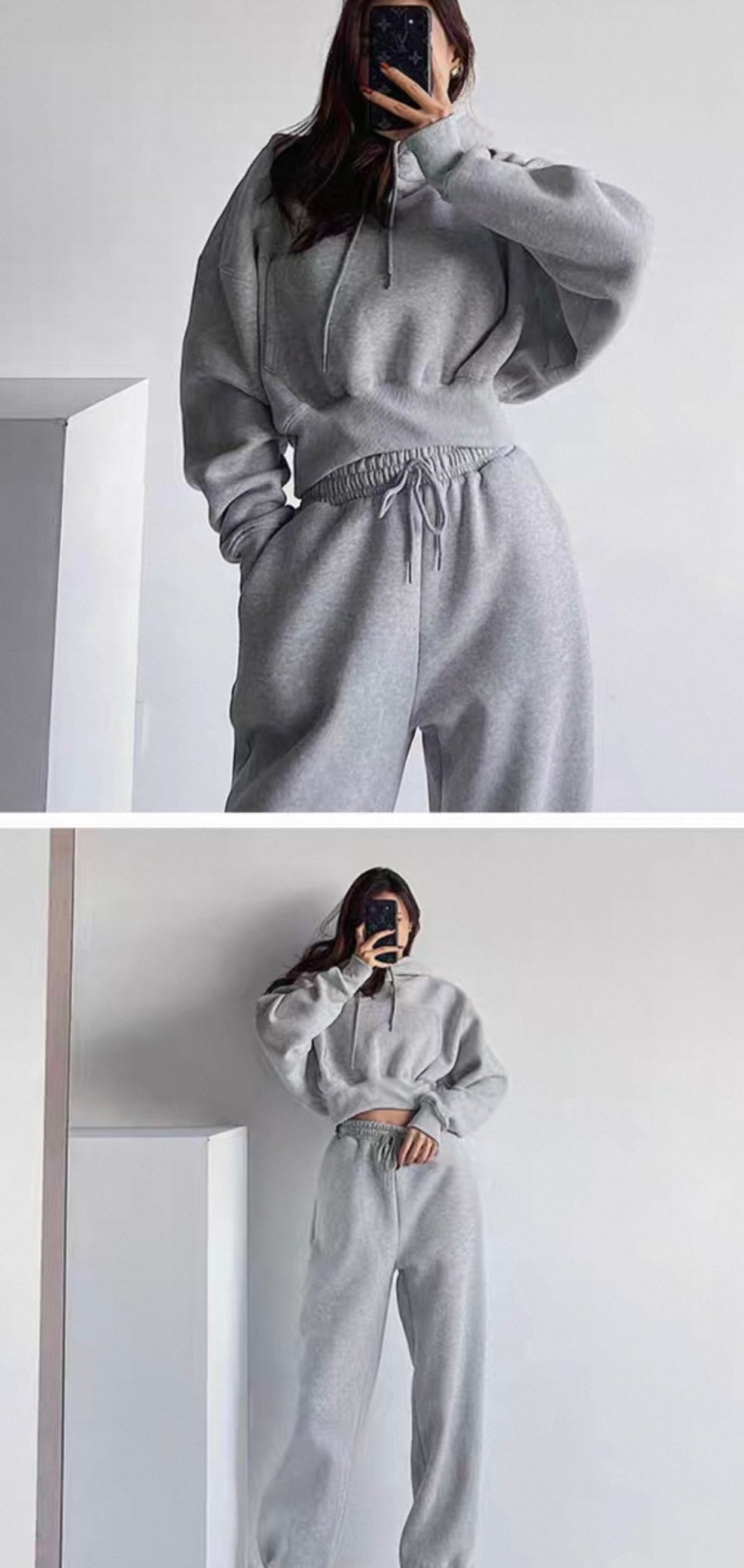 Women’s Comfy Crop Hoodie & Bottoms Sweatsuit Set