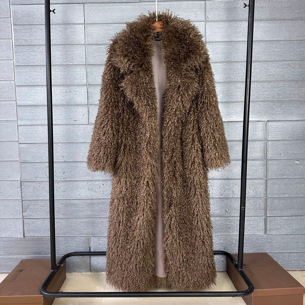 Long shaggy Faux fur coat -Winter luxe collection (Cream,beige ,brown ,Pink )