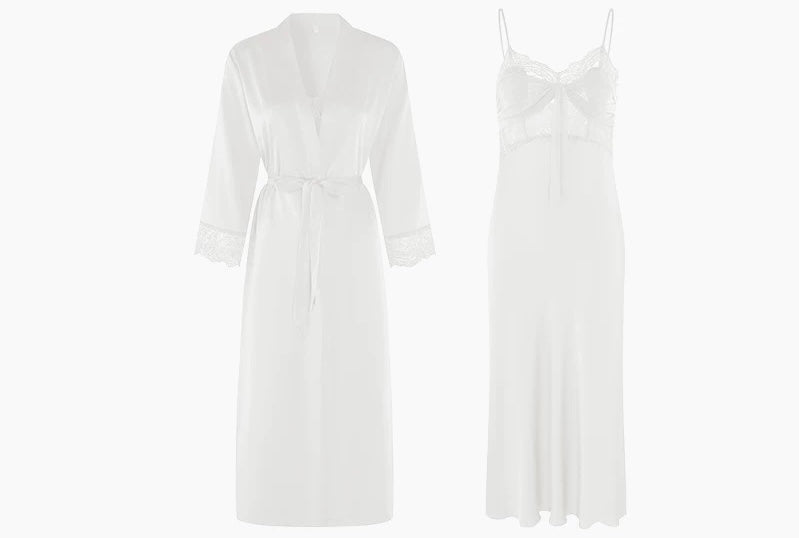 Long suspender silk  nightgown nightgown and night dress summer luxury night wear