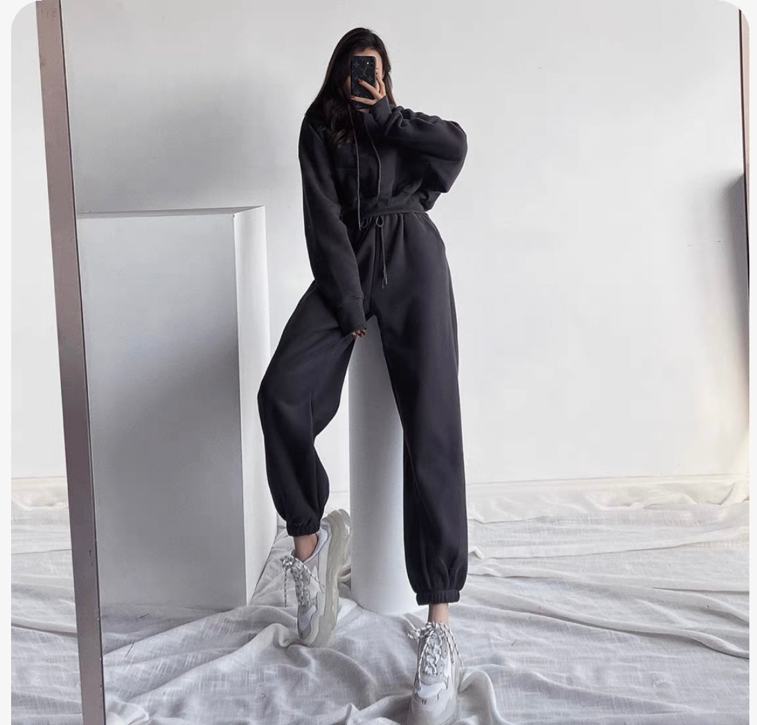Women’s Comfy Crop Hoodie & Bottoms Sweatsuit Set