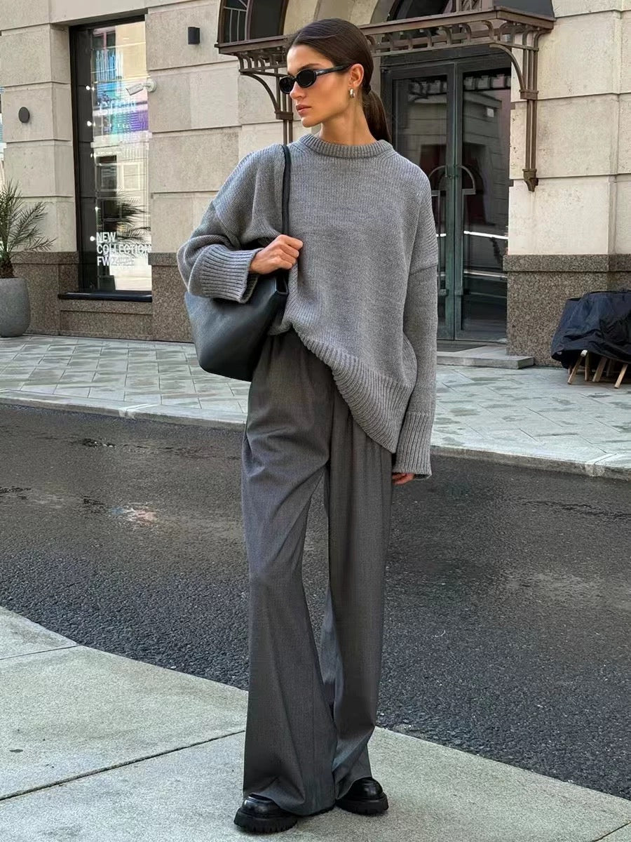 Fall oversized Crewneck sweater
