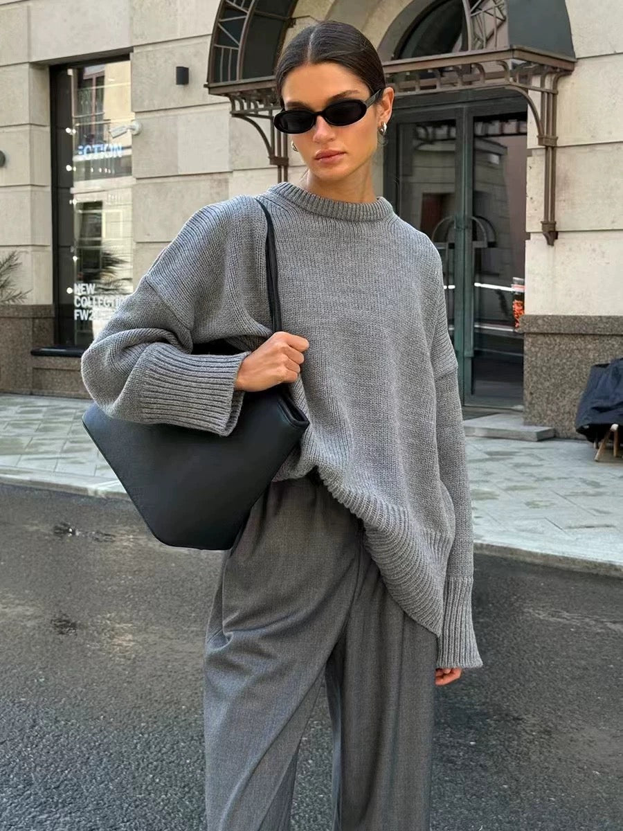 Fall oversized Crewneck sweater