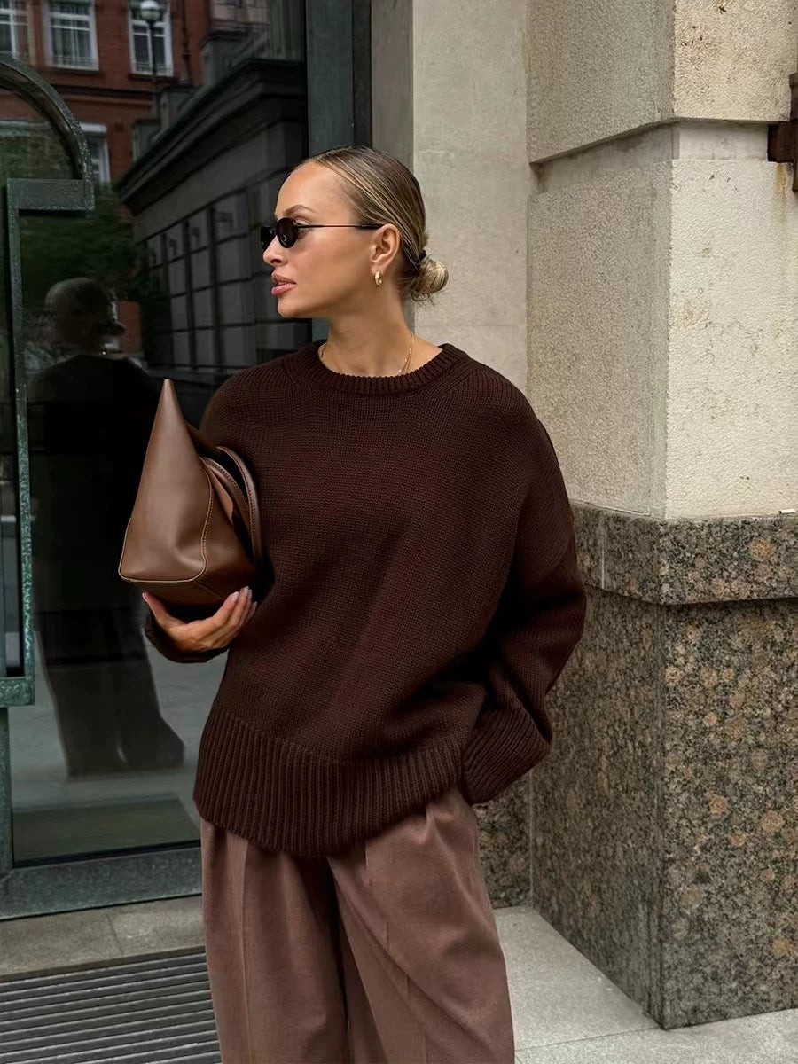 Fall oversized Crewneck sweater
