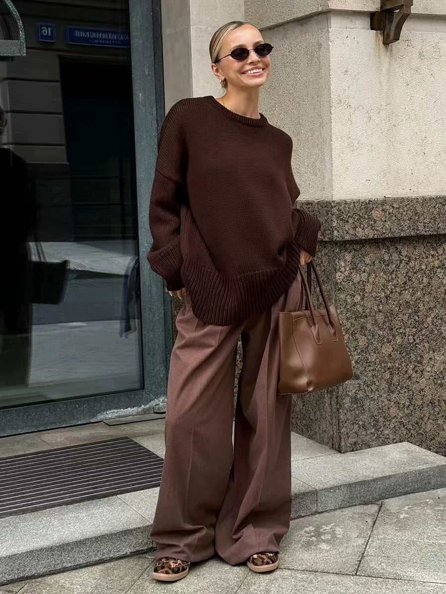Fall oversized Crewneck sweater