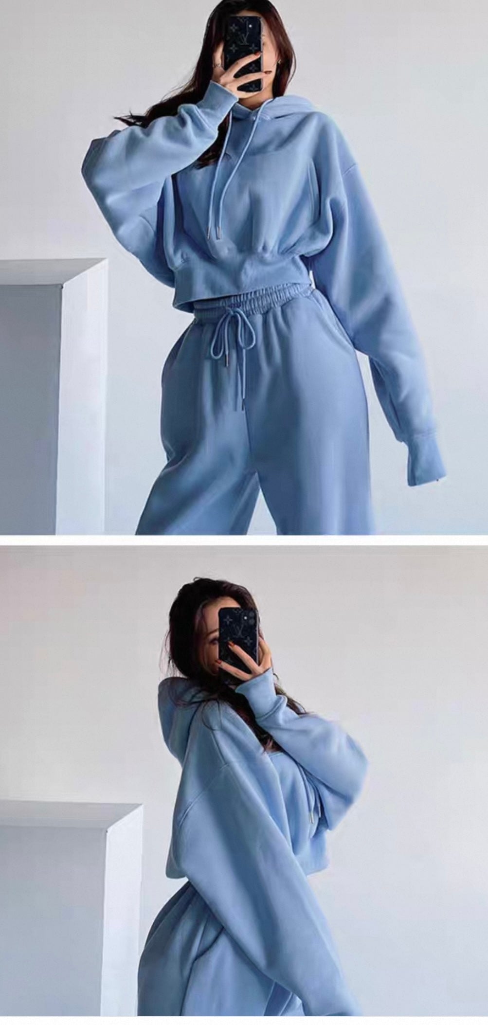 Women’s Comfy Crop Hoodie & Bottoms Sweatsuit Set