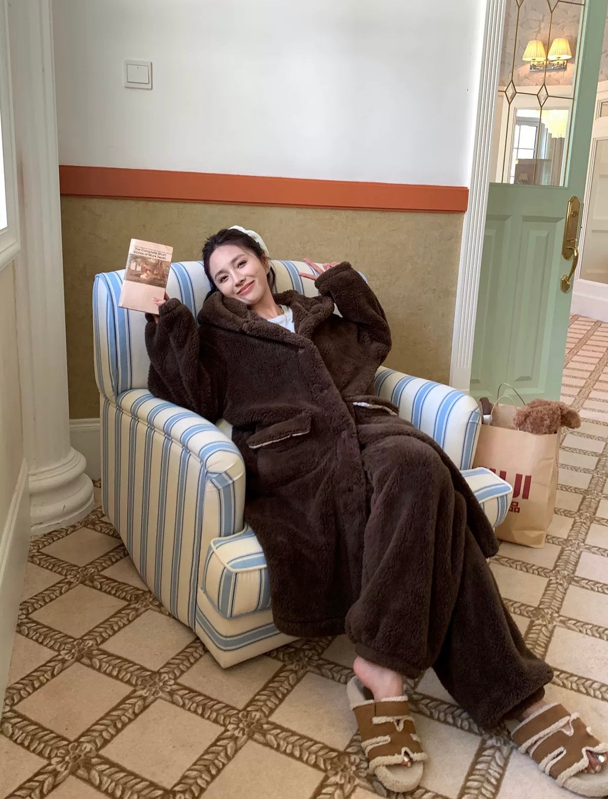 ✨ Cozy Bow-Knit Winter Loungewear Set – Christmas Edition