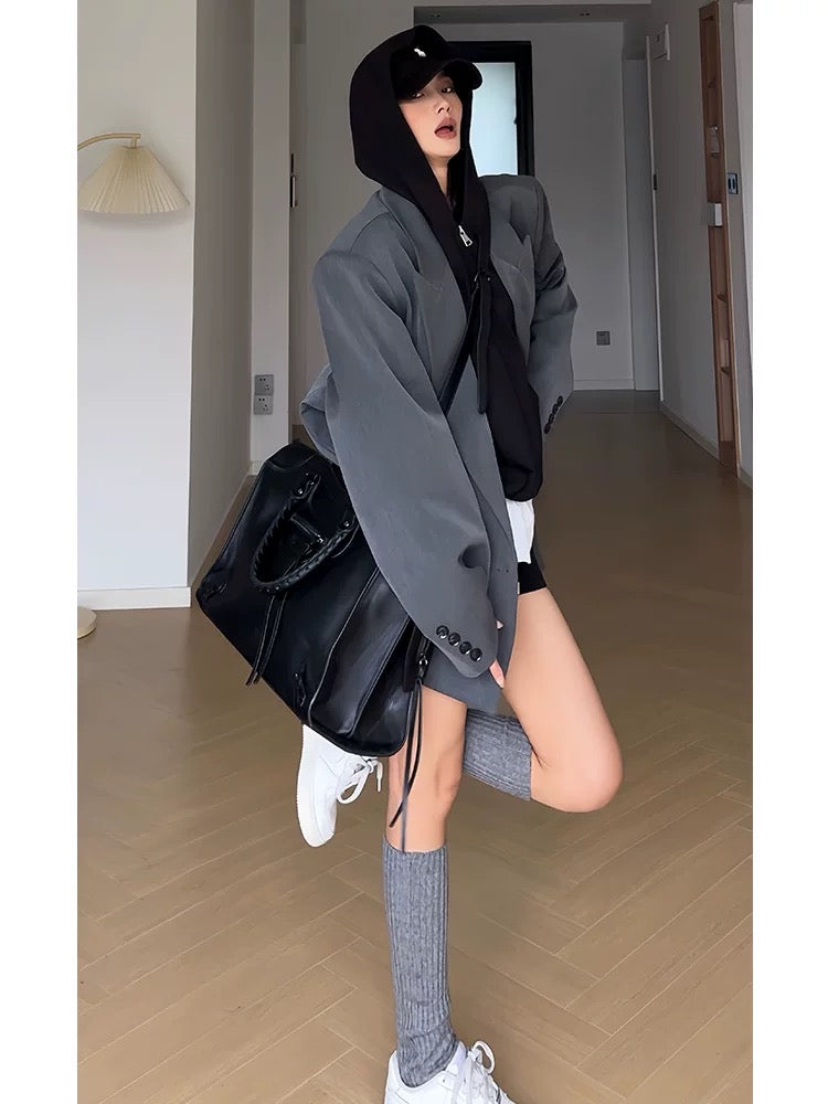 Oversized Grey Blazer – Timeless Everyday Layer