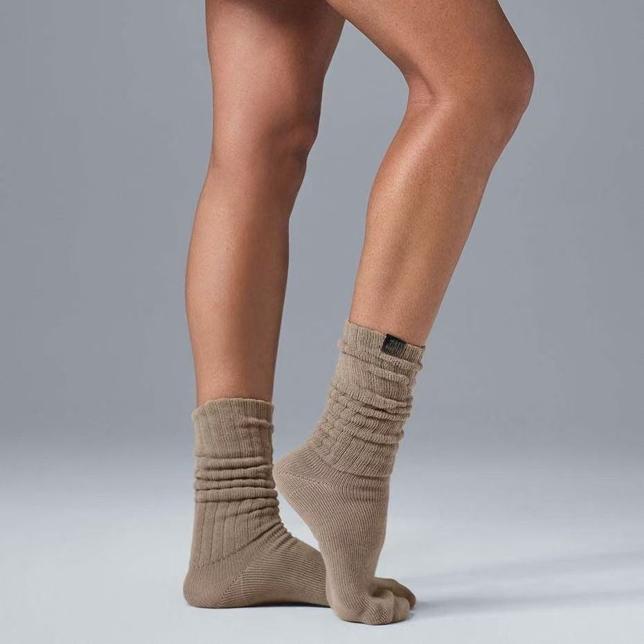 Unisex Cozy Ribbed Crew Socks – White, Black, Brown & Grey