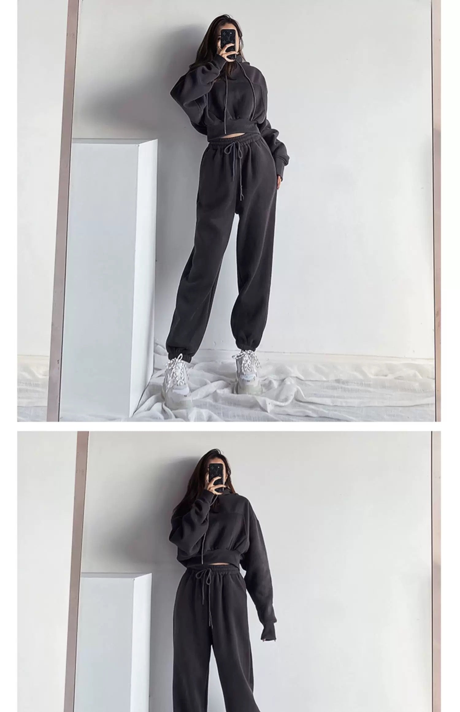 Women’s Comfy Crop Hoodie & Bottoms Sweatsuit Set