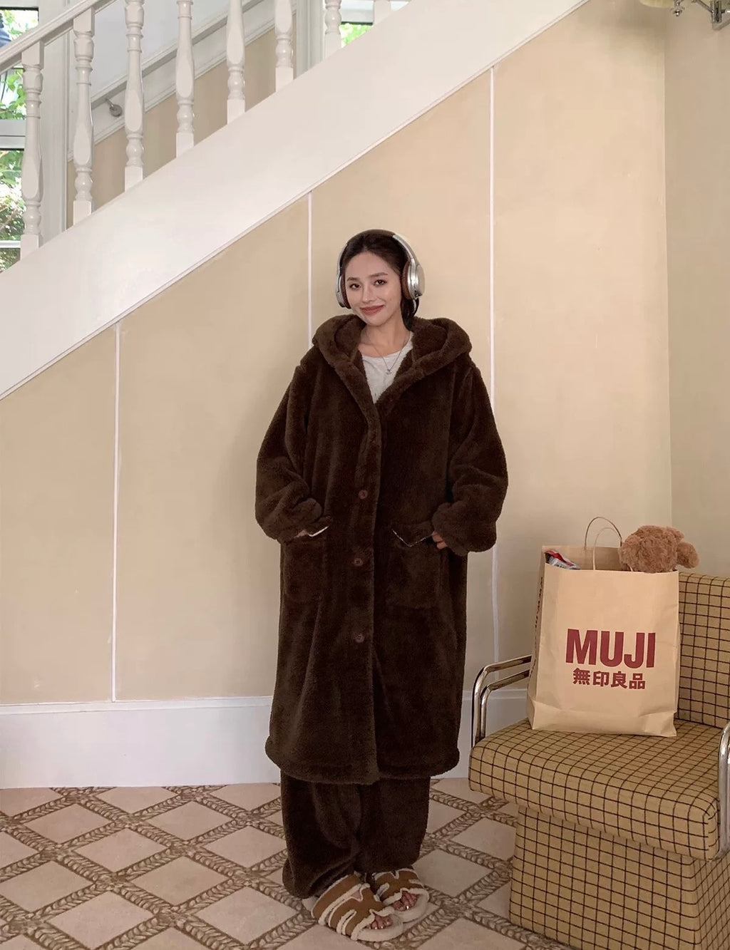 ✨ Cozy Bow-Knit Winter Loungewear Set – Christmas Edition