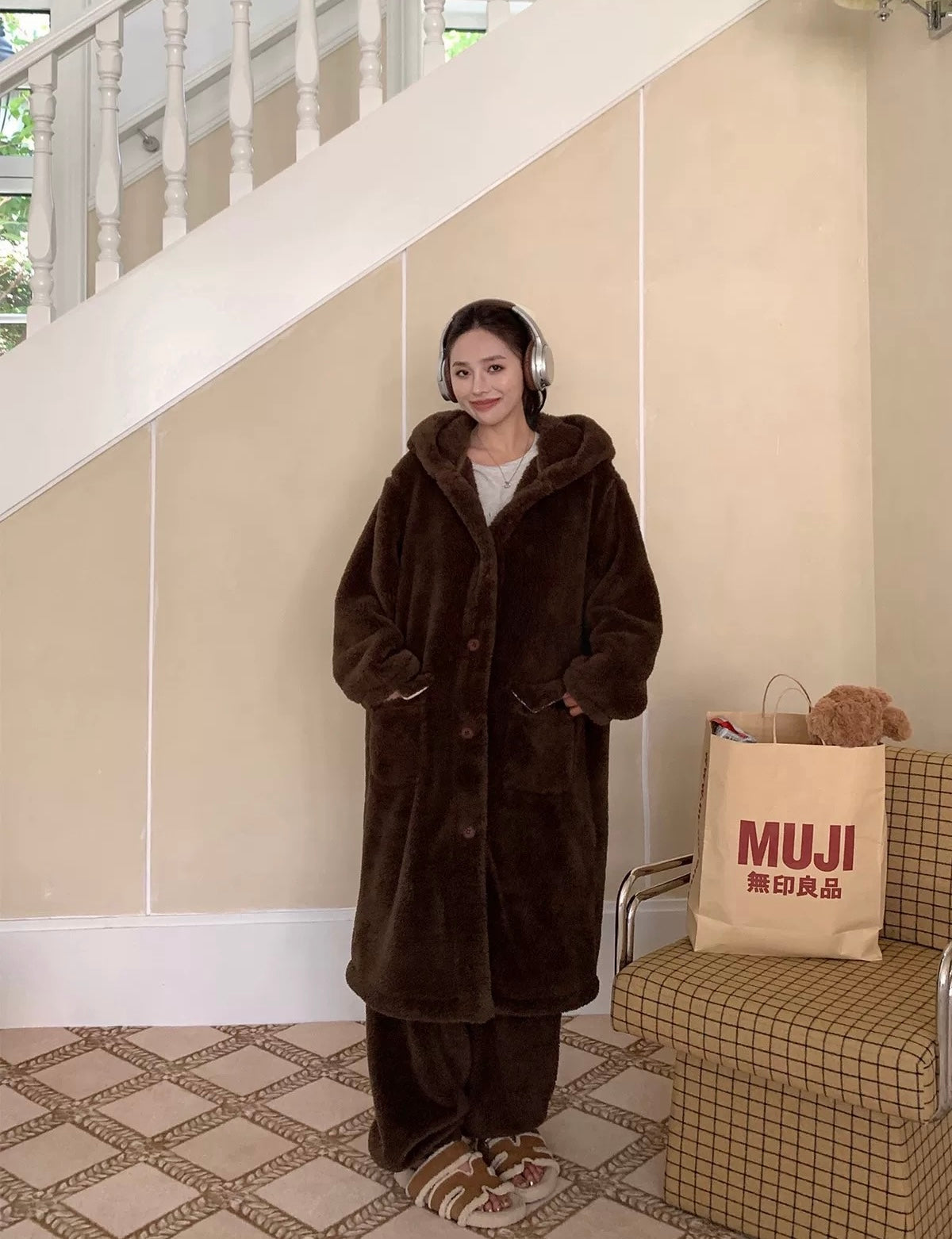 ✨ Cozy Bow-Knit Winter Loungewear Set – Christmas Edition