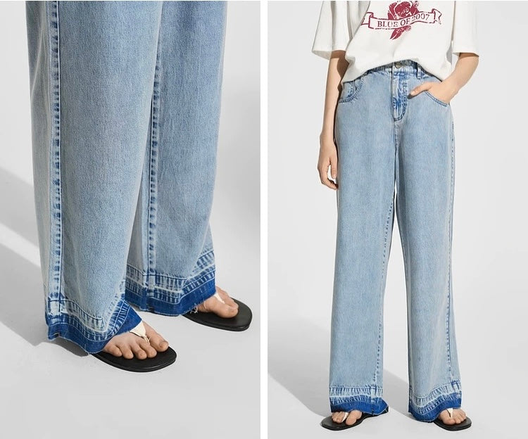 Women’s Loose Fit Jeans – Faded Blue