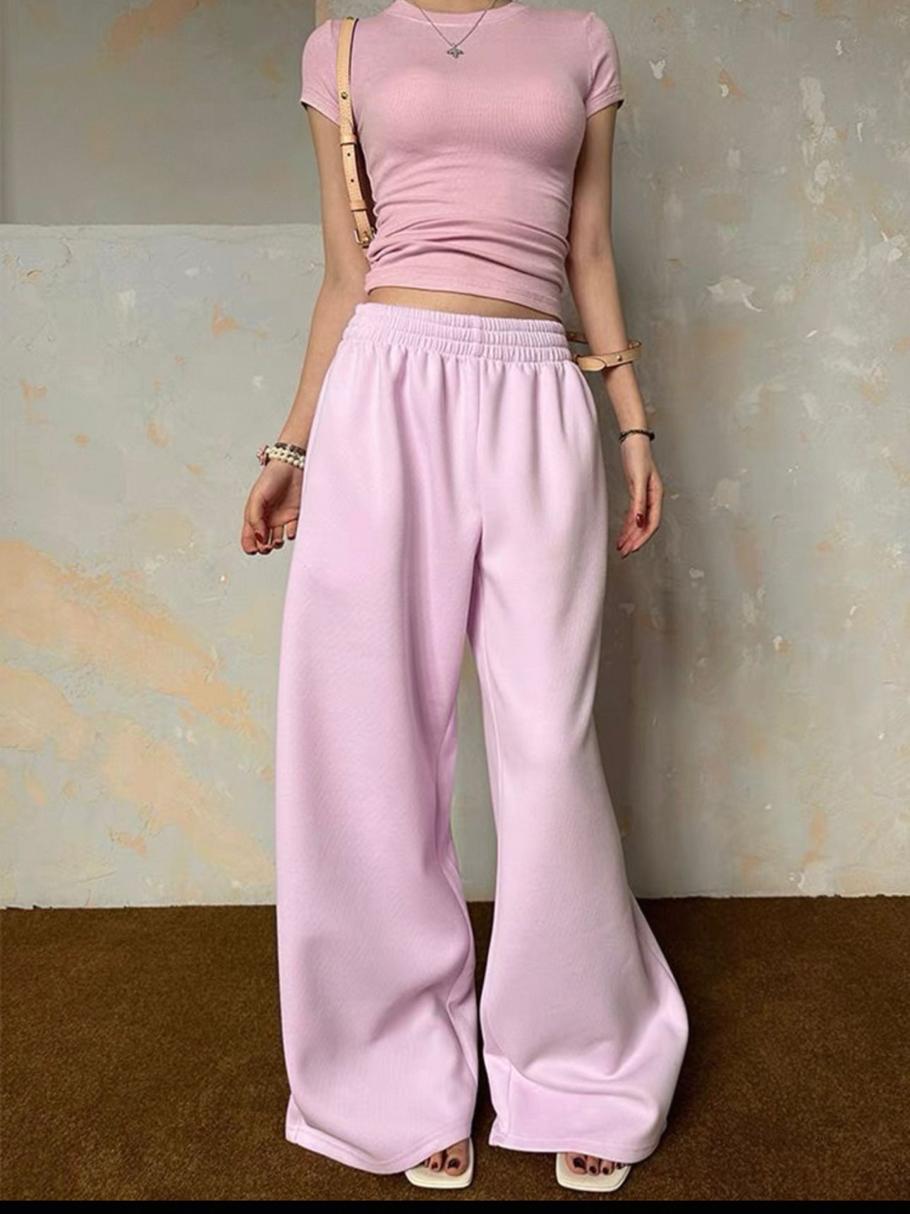 Pink oversized comfy sweatpants