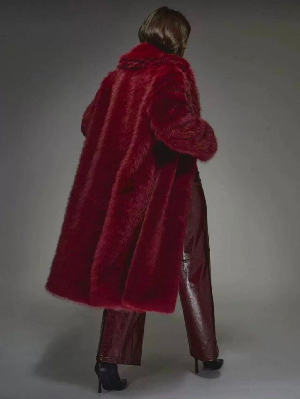 Red Fluffy Winter Coat – Cozy Luxe Statement Piece