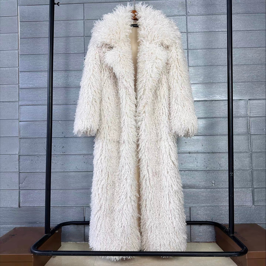 Long shaggy Faux fur coat -Winter luxe collection (Cream,beige ,brown ,Pink )