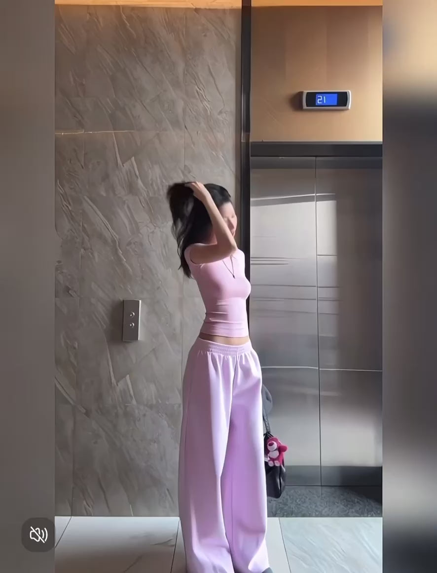 Pink oversized comfy sweatpants
