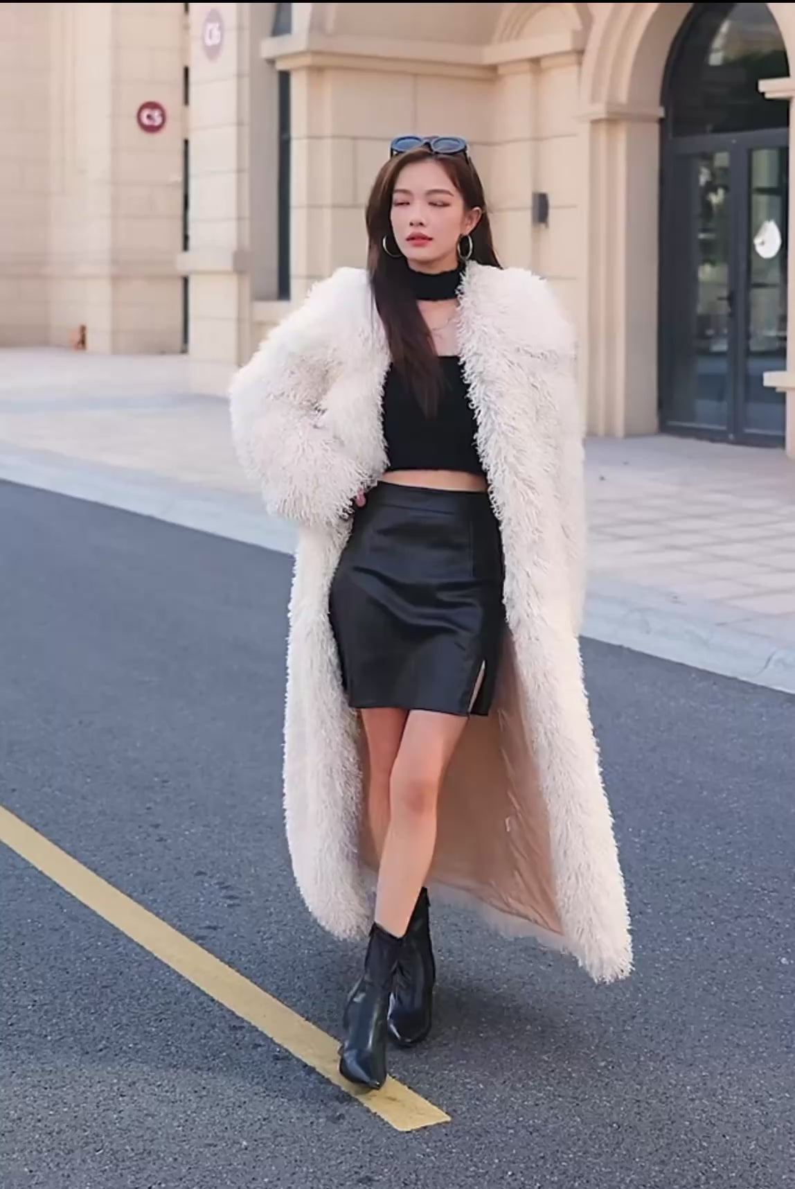 Long shaggy Faux fur coat -Winter luxe collection (Cream,beige ,brown ,Pink )